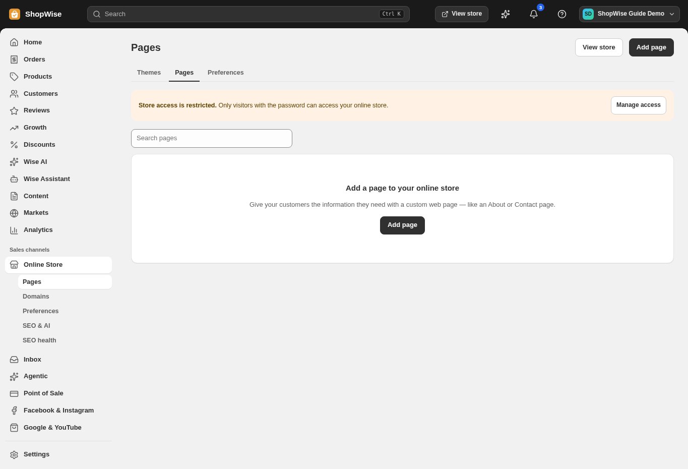 Pages: publish About, Contact, and information pages — Lulu demonstration admin