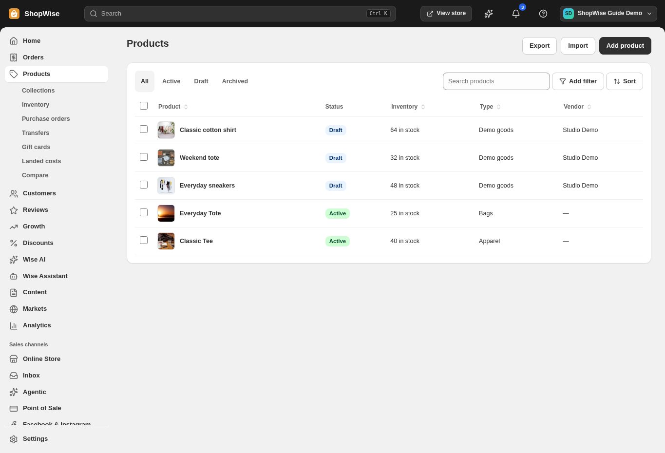 Demonstration of the Lulu products workspace